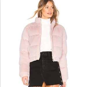 Superdown Revolve Cozy Fuzzy Coat Pink